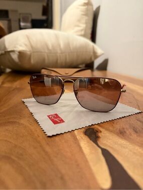 Ray-Ban Gold Frame Brown/Rose Gold Gradient Sunglasses